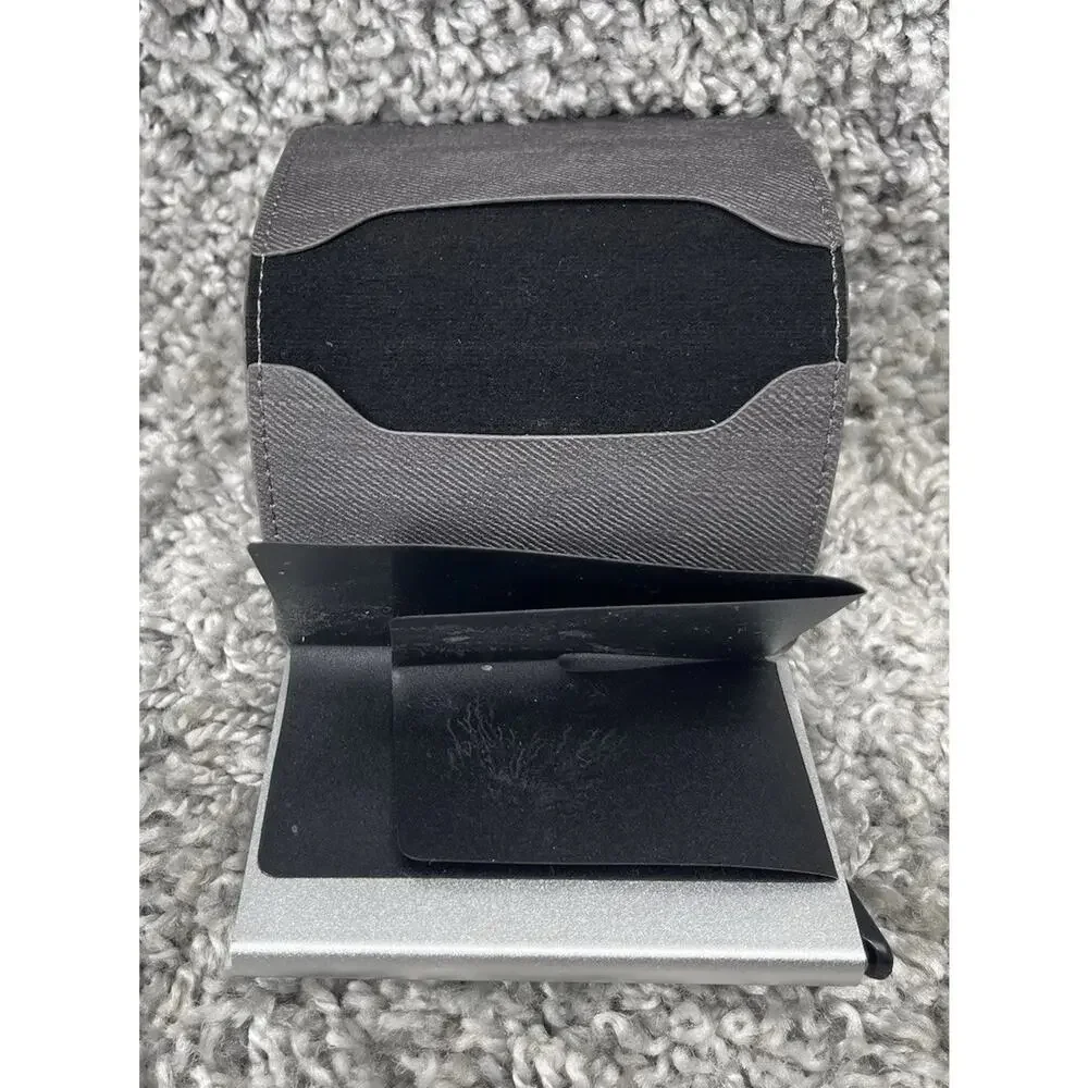 Dark Grey Trifold Leather Wallet Men’s Accessory